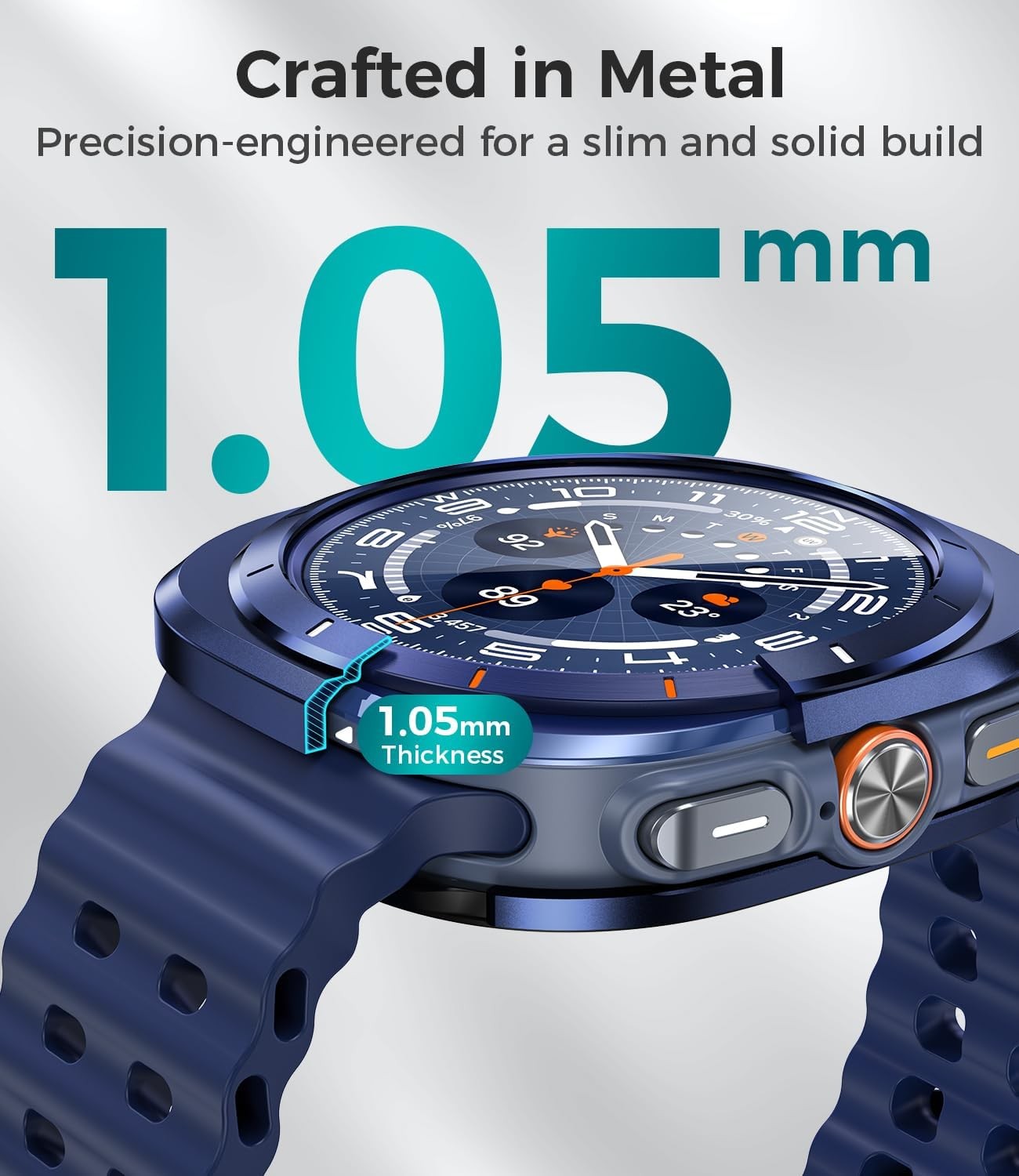 360° Full-Body Metal Case with Screen Protector for Galaxy Watch Ultra 47mm Bump