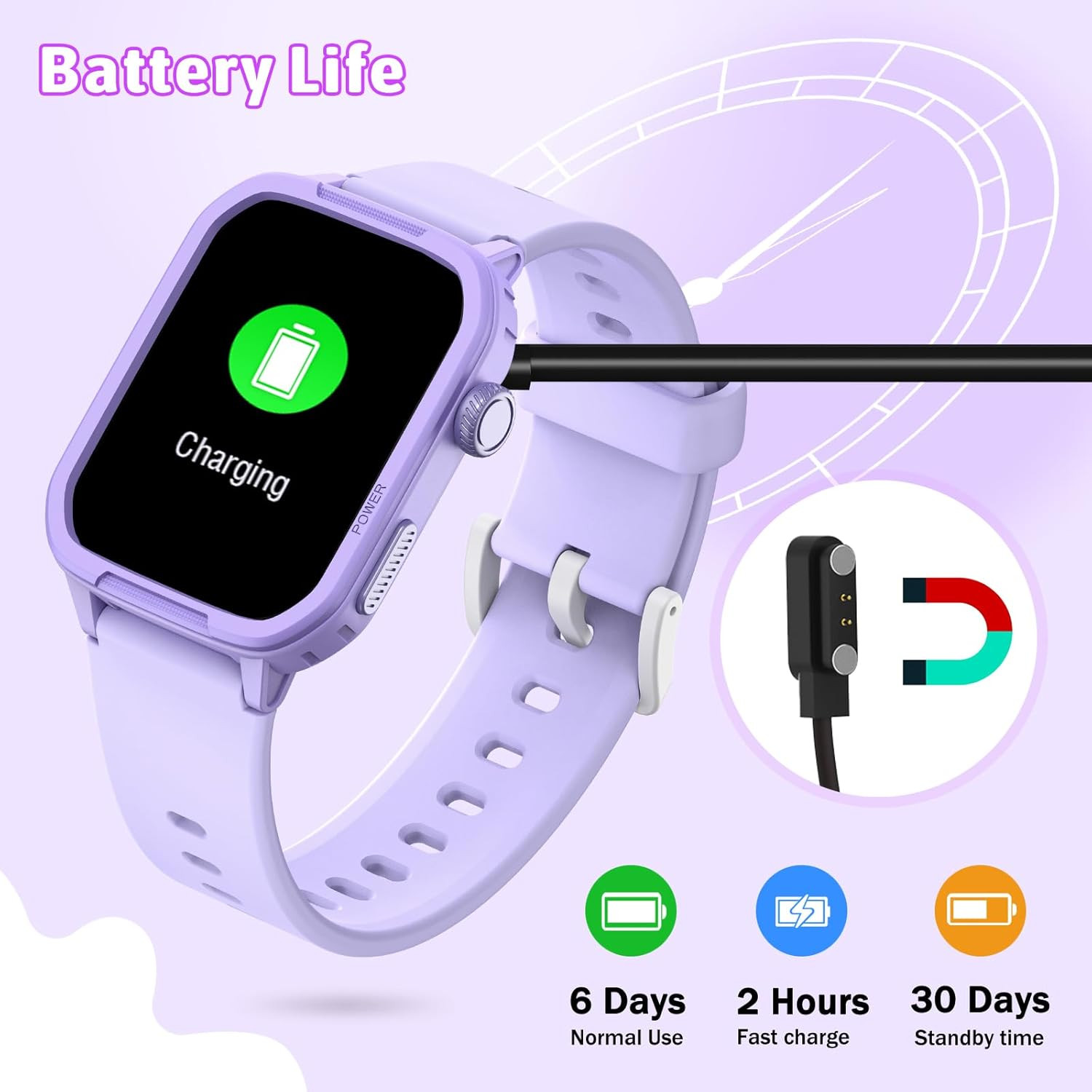 Kids Smart Watch for Boy Girl, Kids Watches with 19 Sport Modes, Heart Rate, Sle