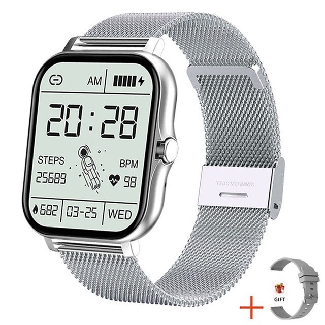 2024 New Men’s Women’s Sports For Smart Watch W/ Large Screen Silicone Y13 PINK