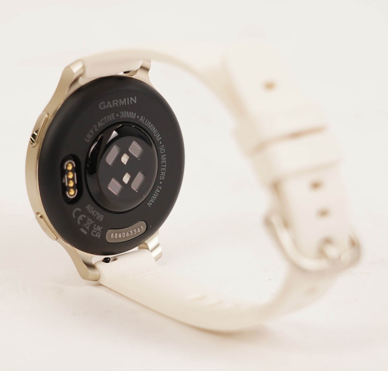 Garmin Lily 2 Active GPS Smartwatch (Lunar Gold, Bone Silicone Band)