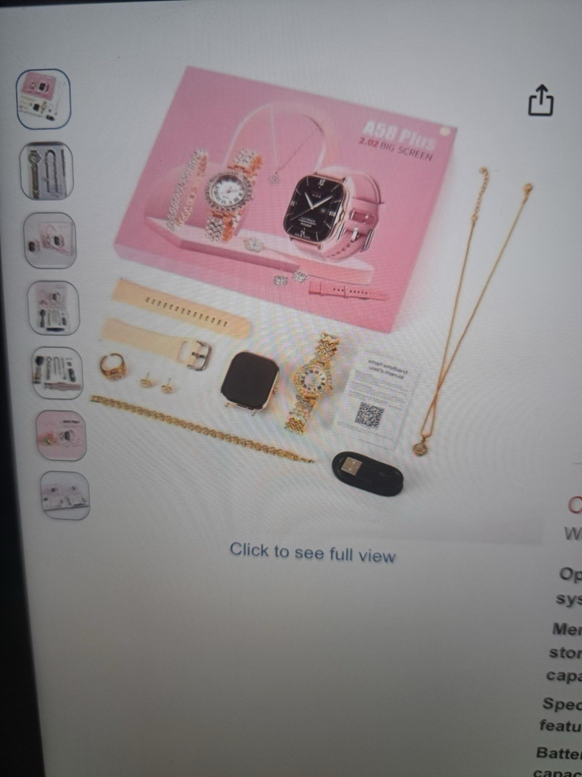 A58 Plus Smart Watch Combo Gift Set Women Fitness Tracker Quartz Health