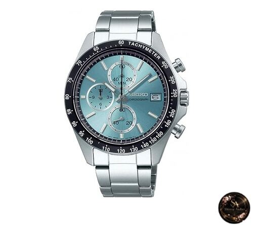 SEIKO 1/5 Second Chronograph Quartz Watch for Men SBTR029 Turquoise Blue
