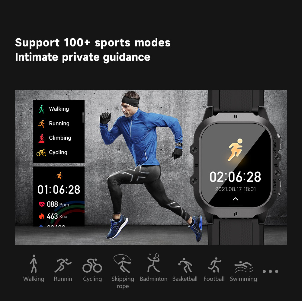 Smartwatch For Men 1.96 Inch Screen Health Monitor Outdoor Sport Fitness Tracker