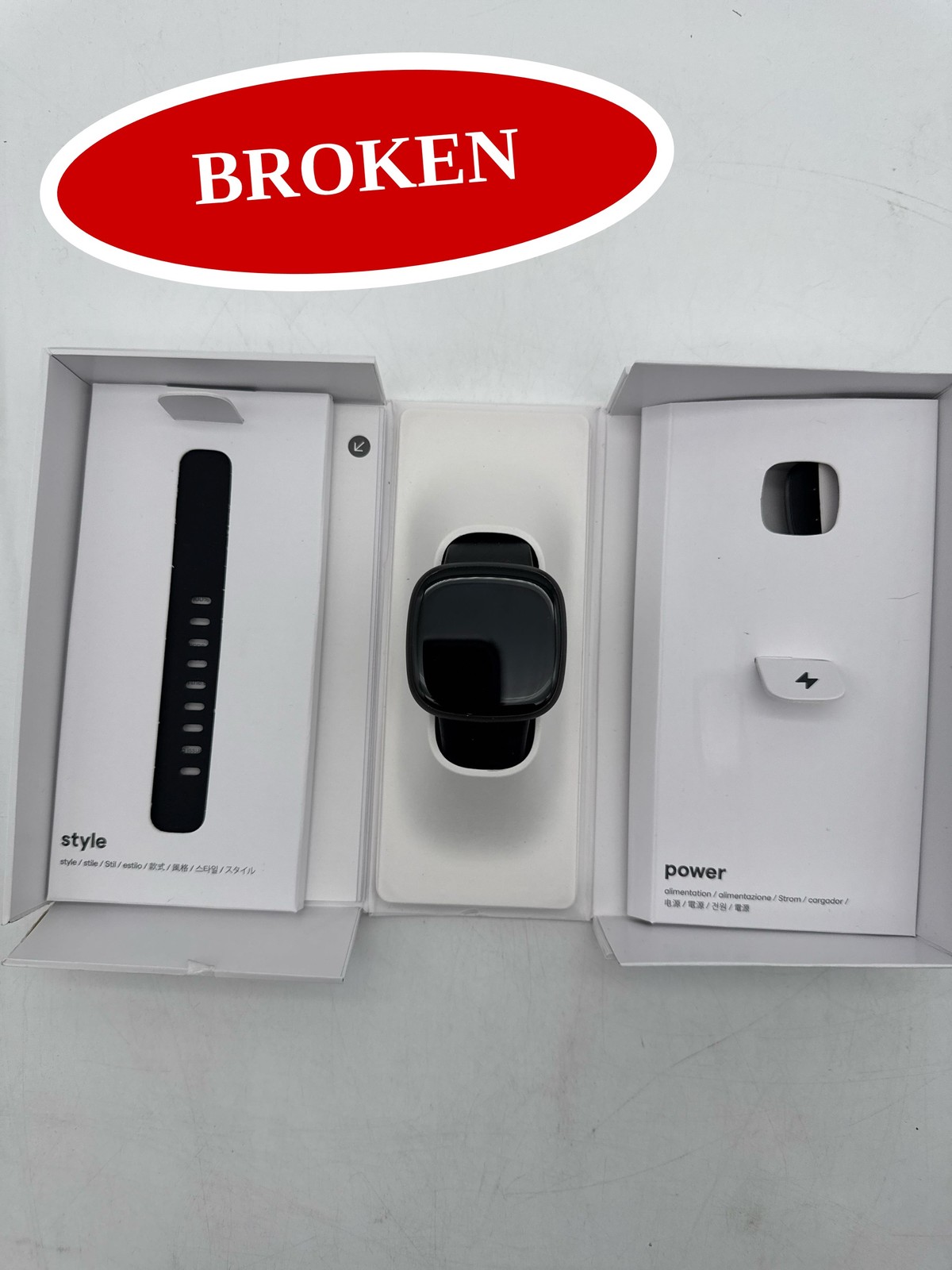 (BROKEN) Fitbit Versa 4 Fitness Smartwatch GPS Heart Rate Sleep Tracking Black
