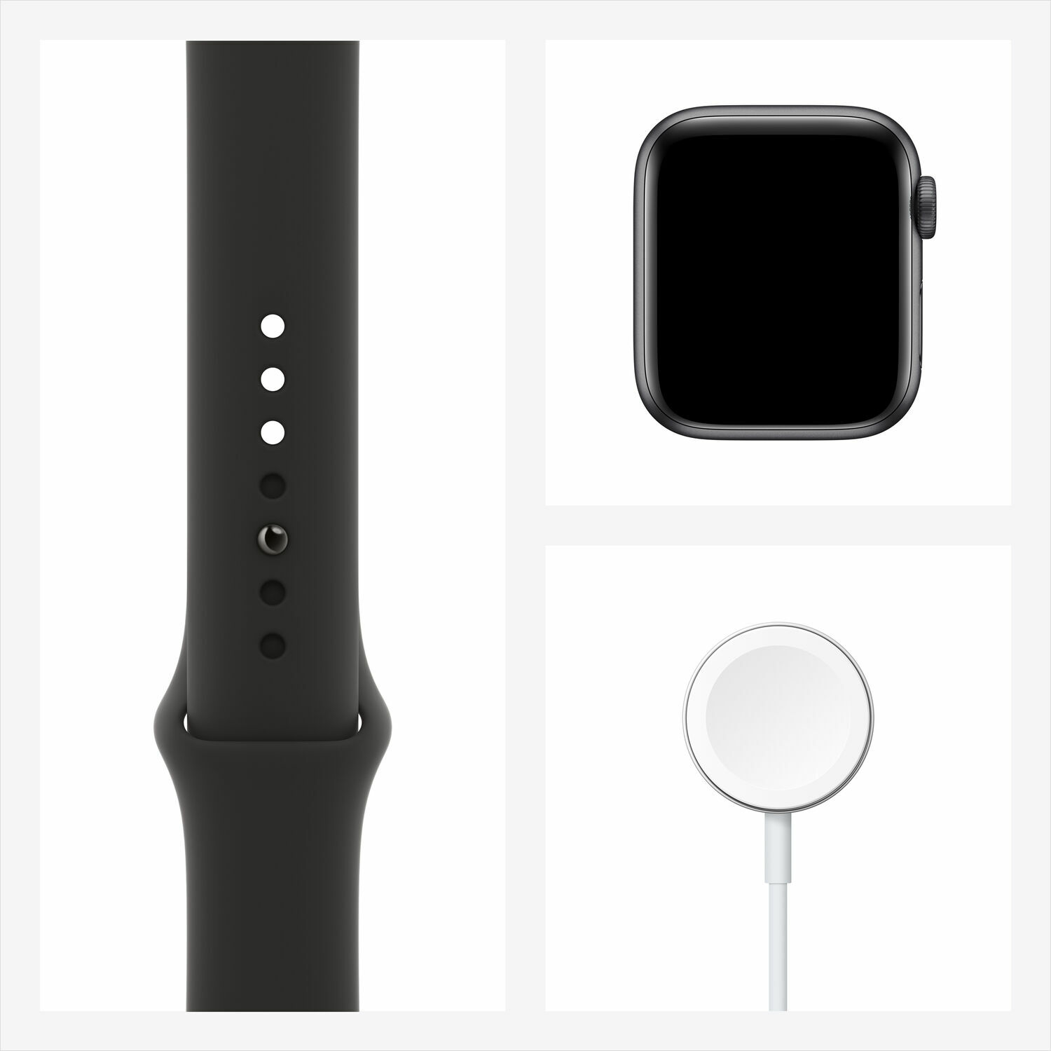 Apple Watch Series 6 40mm Space Gray Aluminum Black Sport Band GPS MG133LL/A