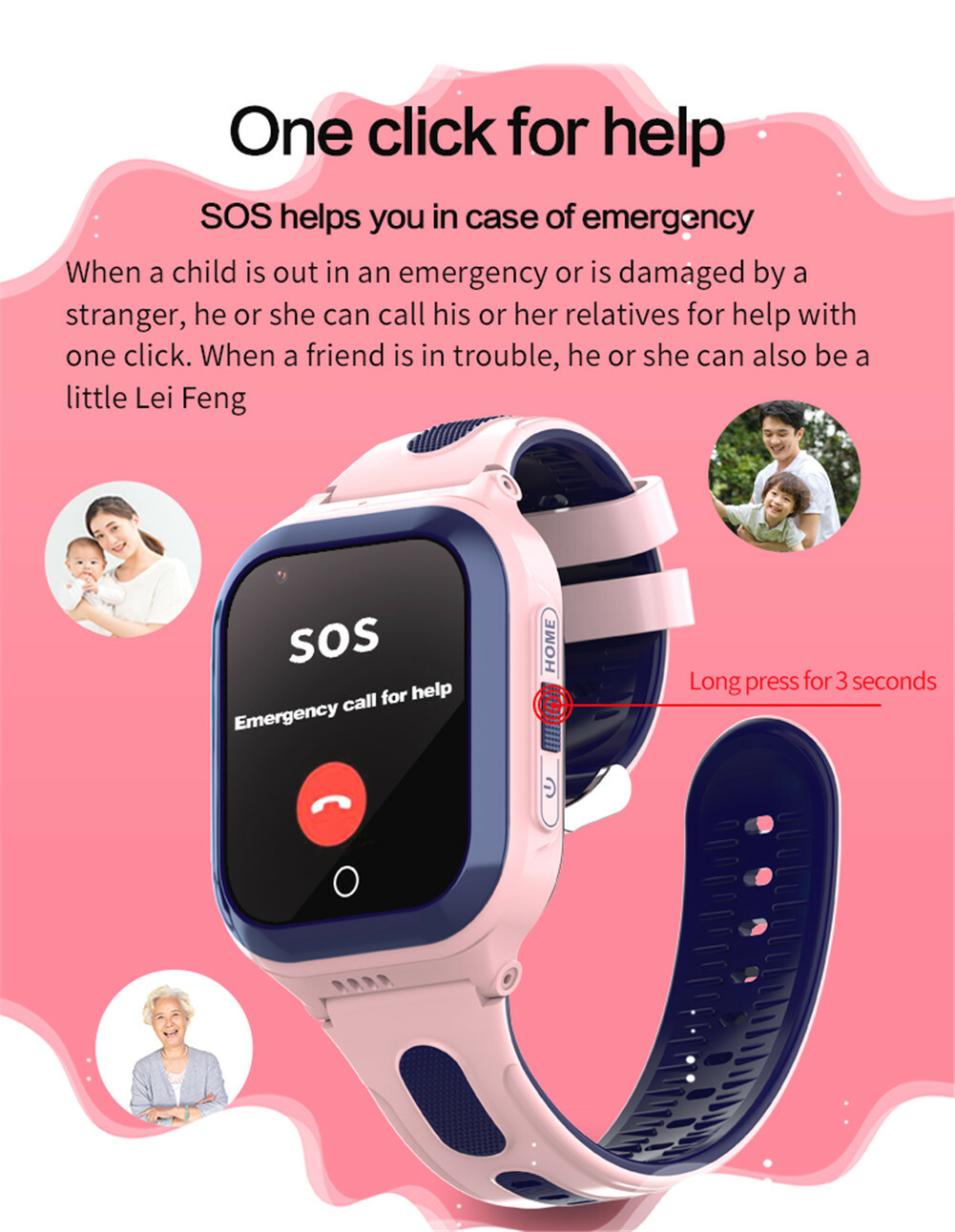 Kids Smart Watch 4G Activity Tracker Anti-Lost SOS Call Camera IP67 Waterproof