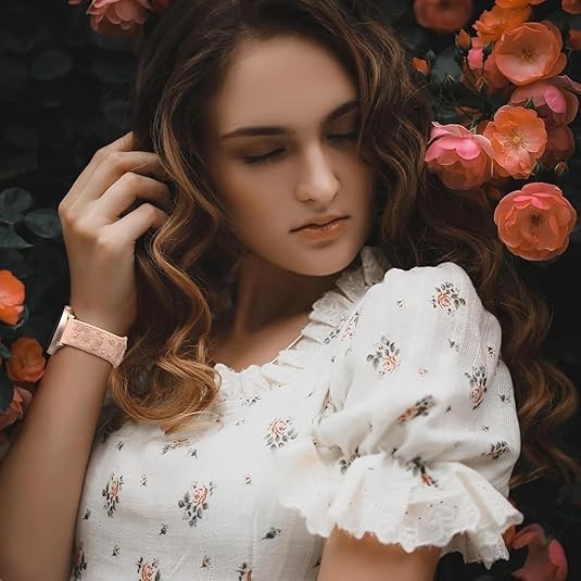 Floral Engraved Soft Silicone Strap Compatible with Galaxy Watch 7 40mm 44mm