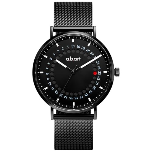 Abart Men’s Watch Swiss Movement Sapphire Crystal Mesh Band 41mm Black