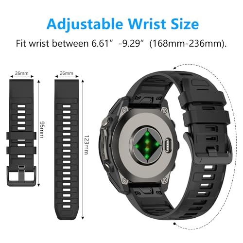 Silicone Strap Compatible with Garmin Tactix 8/Fenix 8 Pro 51mm Men Women Watch