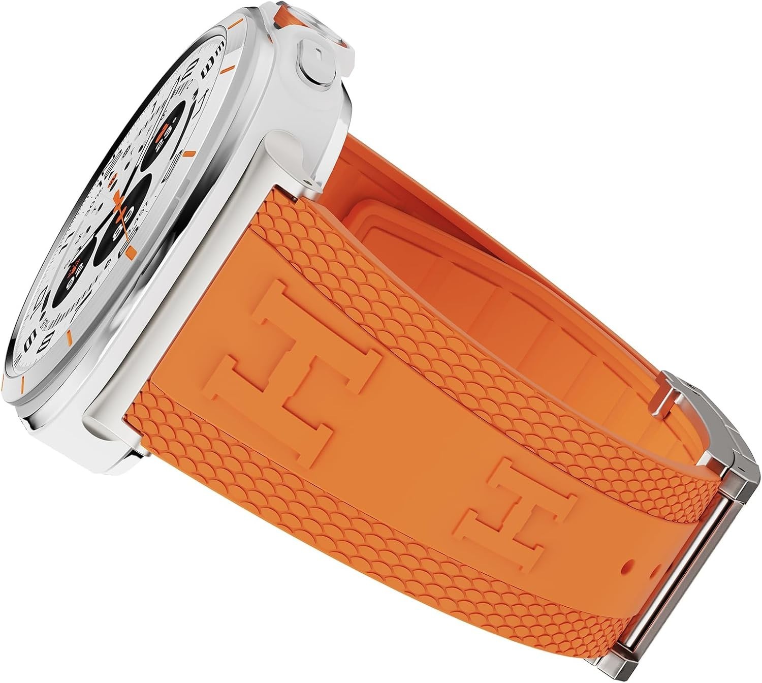 Soft Silicone Strap Compatible with Samsung Galaxy Watch Ultra 47mm Band Orange
