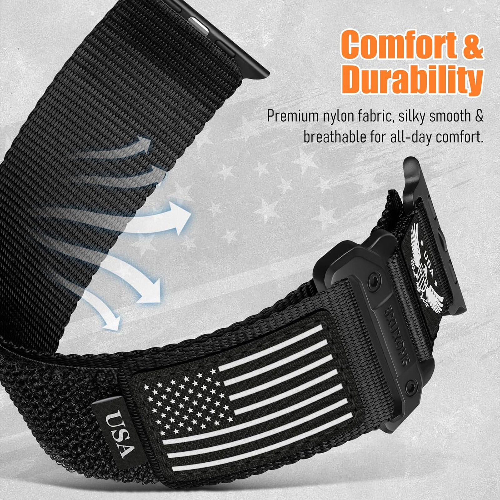 Rugged Nylon Watch Band for Apple Watch Ultra Series 3 2 1 49mm 45mm 44mm 42mm