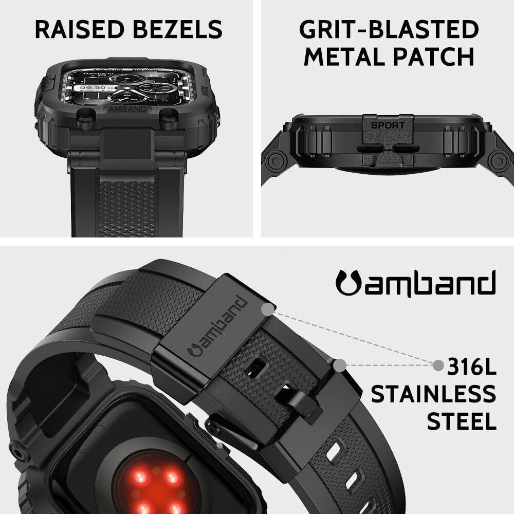 Bands Compatible with Apple Watch 9/8/7 45Mm, M1 Sport Series Rugged Case Protec
