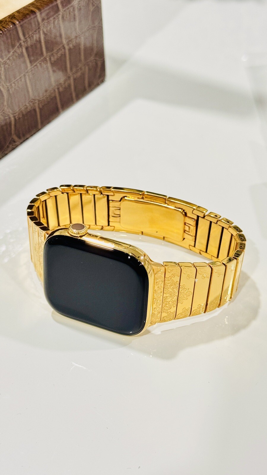CUSTOM 24K Gold Plated 46MM Apple Watch SERIES 10 ENGRAVED NANO COATING LTE GPS
