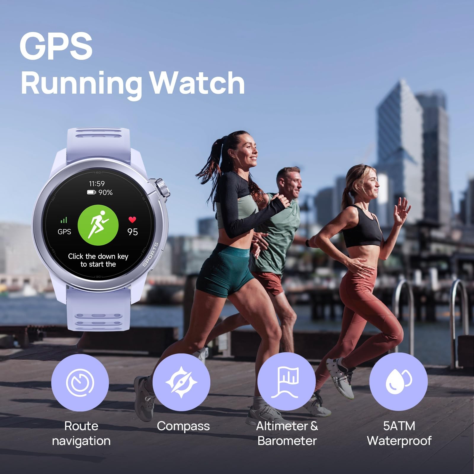 Mibro Gs Active2 Running Gps Smartwatch 46Mm Amoled Lightweight And 15-Day