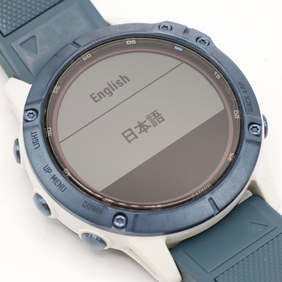 Garmin fenix 6 Pro Dual Power 010-02410 White and Blue Used GPS Smartwatch