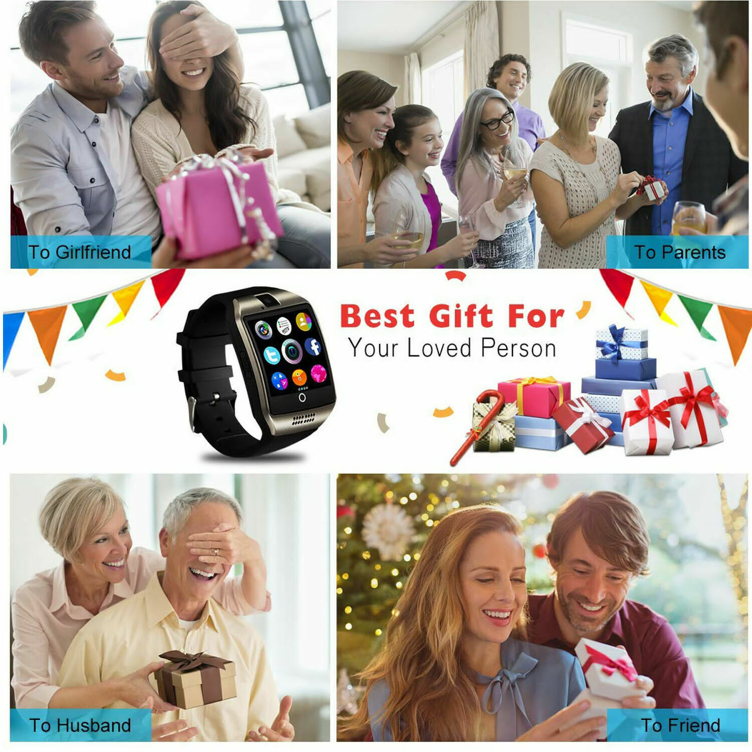 Touch Screen Bluetooth Smart Watch Sport Pedometer Smartwatch For Android Phones
