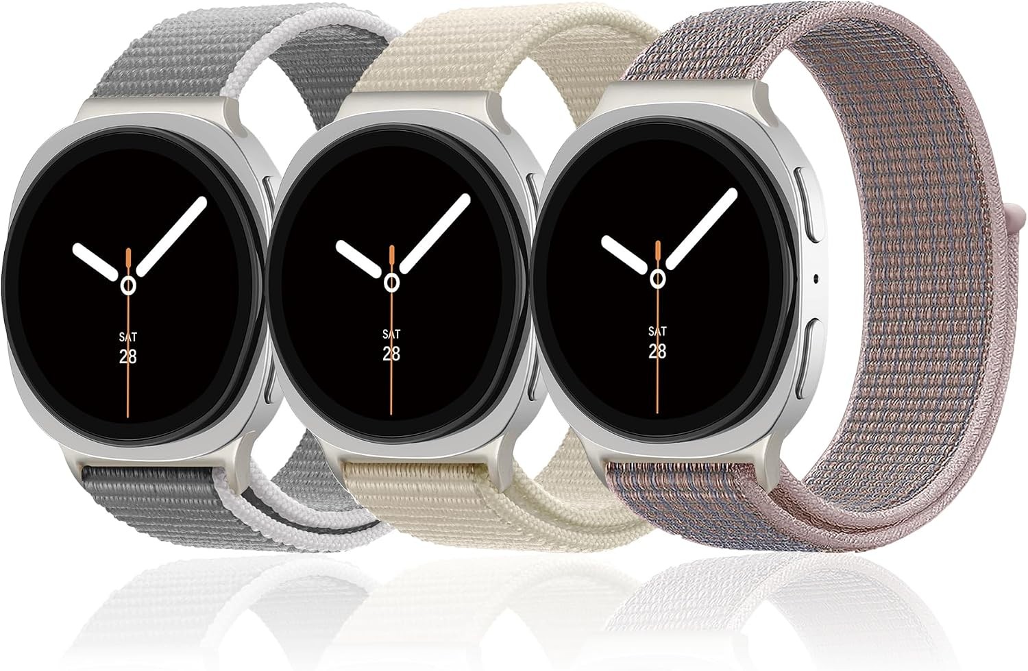 3-Pack Nylon Loop Band for Samsung Galaxy Watch 9 8 40mm 44mm 46mm Adjustable St