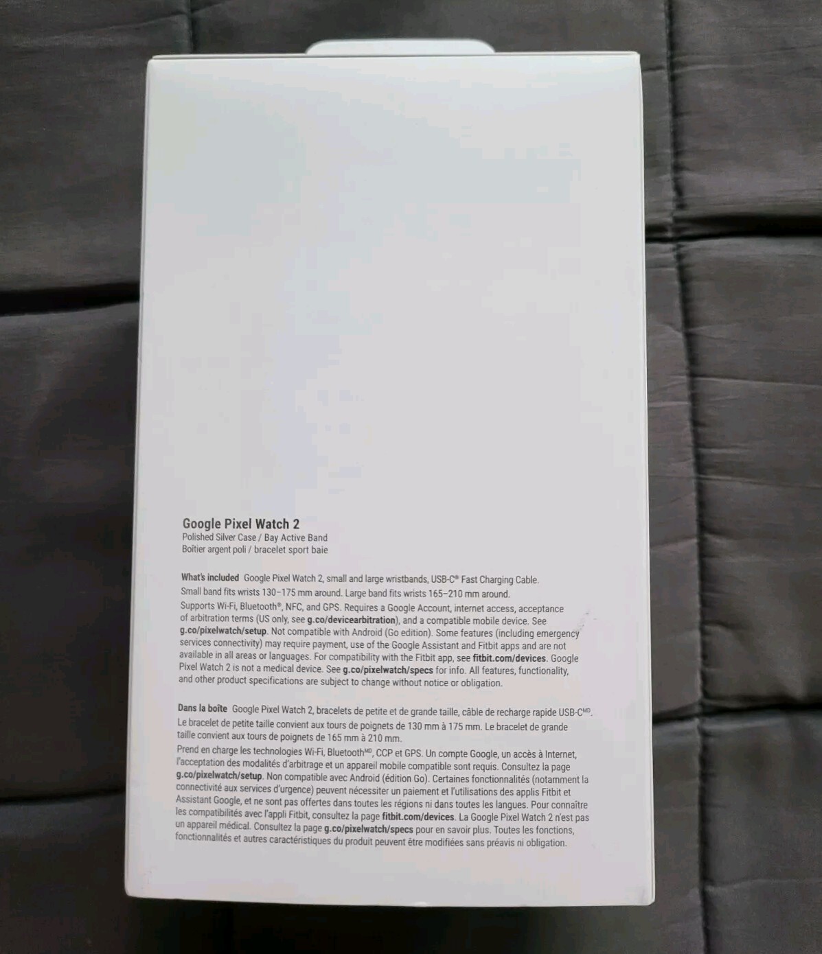 Brand New Google Pixel Watch 2 Wi-Fi 41mm Silver Aluminum Case with Blue Band