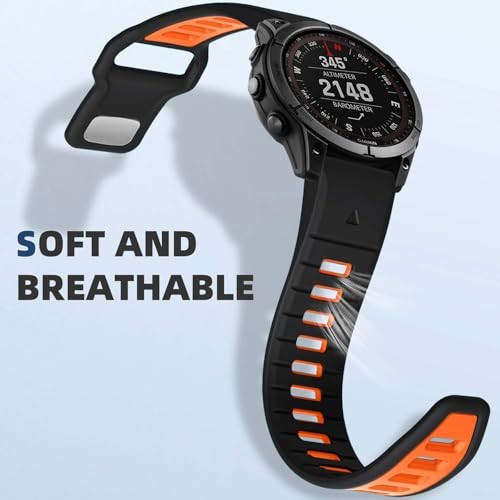1 Pack Soft Silicone Sport Strap Compatible with Garmin Fenix 8 51mm and Fenix 3