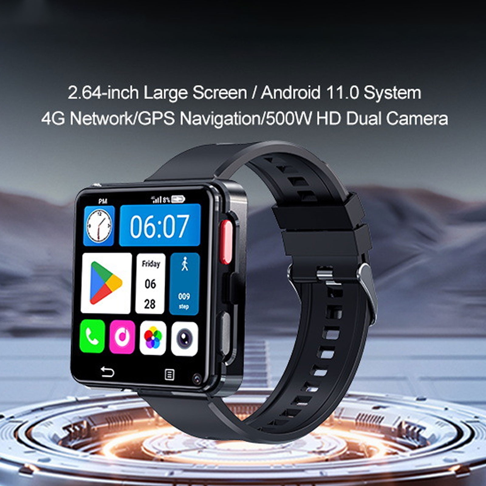 New S998 4G Smart Watch Android 11.0 OS 2.64inch Screen Heart Rate Sleep Monitrx