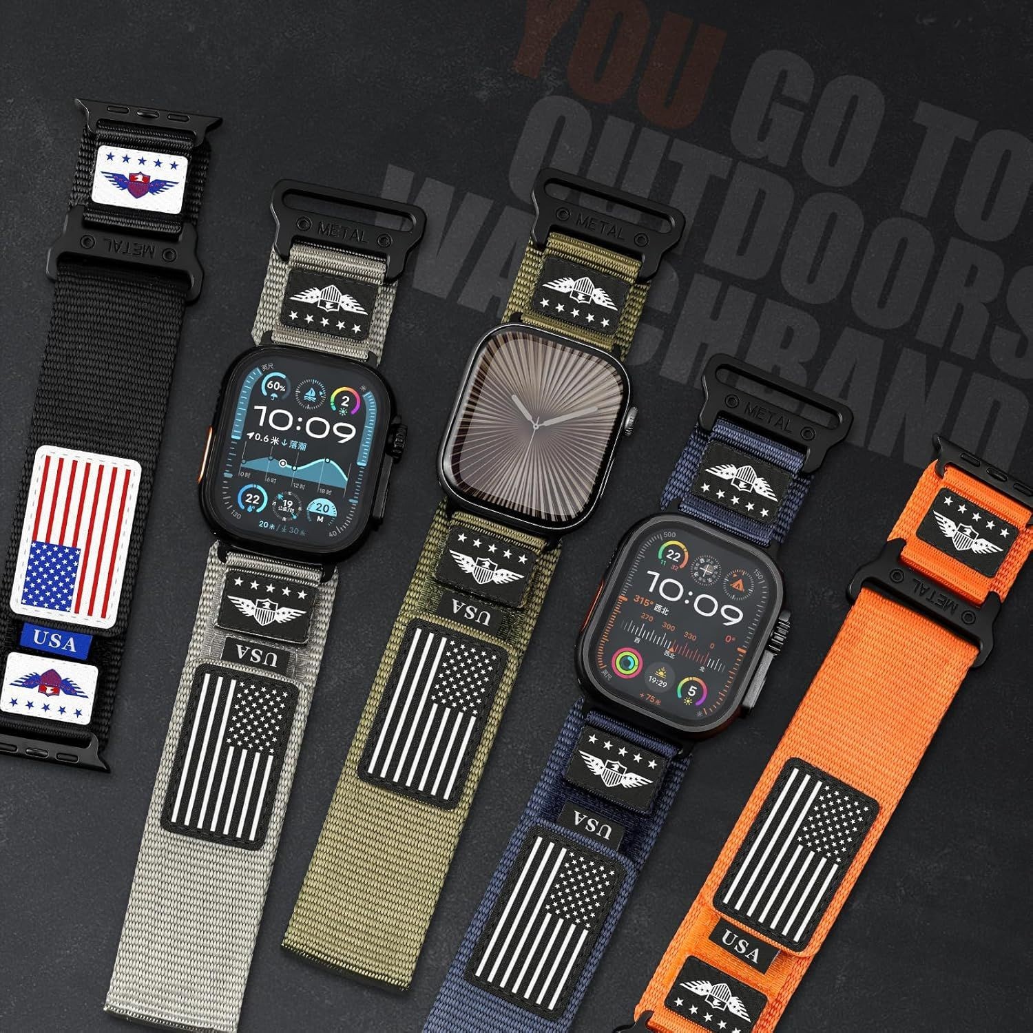 Rugged Nylon Strap Compatible with Apple Watch Ultra 2 49mm Soft Woven Design
