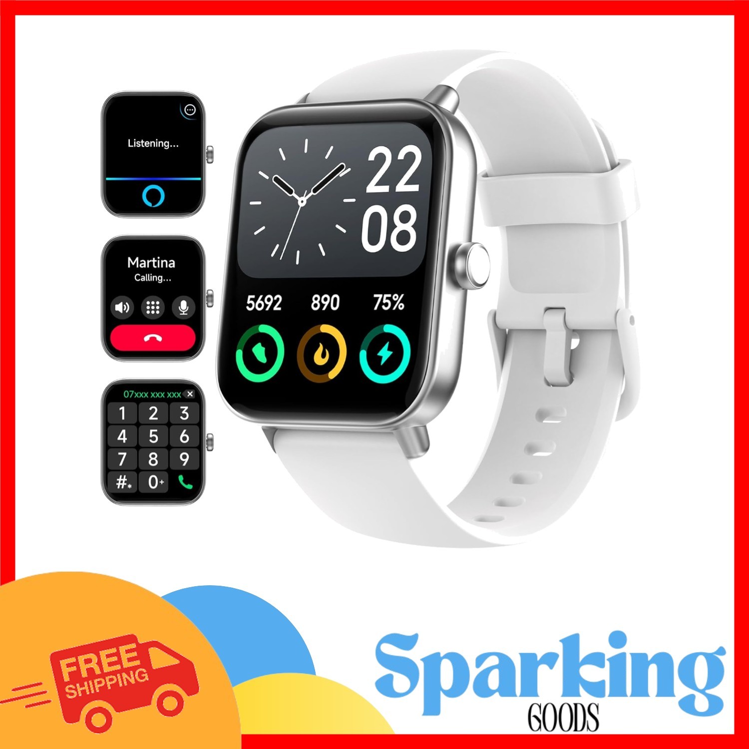 1.8″ Smart Watch for Men & Women – Alexa Built-in, Fitness Tracker, Waterproof