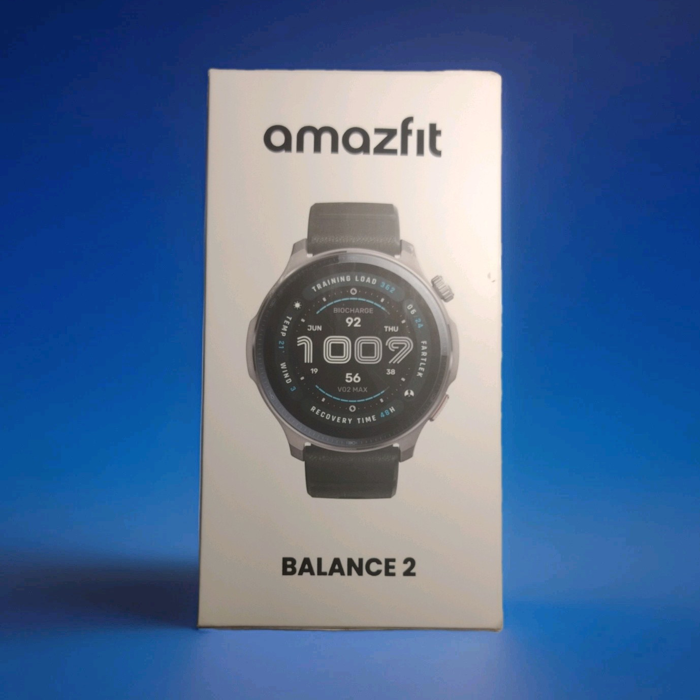 Amazfit Balance 2 47mm Black Metal Case Smartwatch, Black Silicone Band