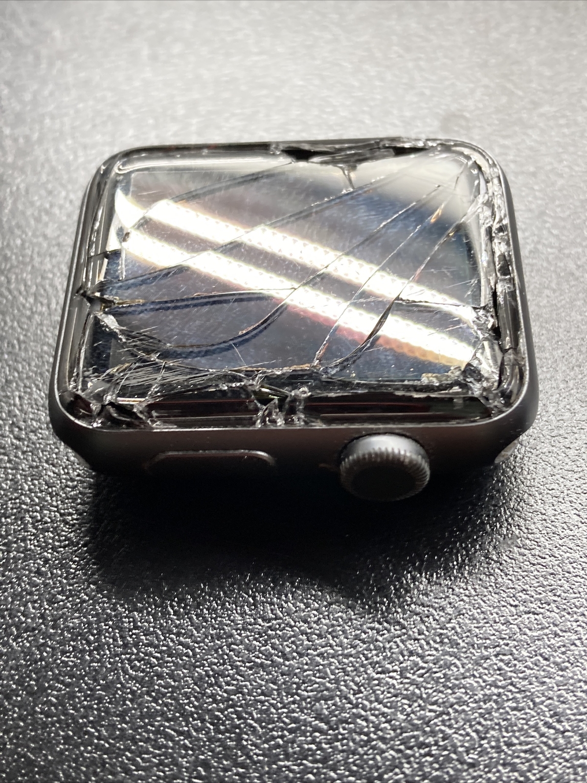 Black Apple Watch A1859 Series 3 42mm Broken Screen For Parts