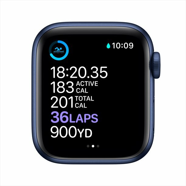 Apple Watch Series 6 GPS, 40mm Blue Aluminum Case with Deep Navy Sport Band – Re