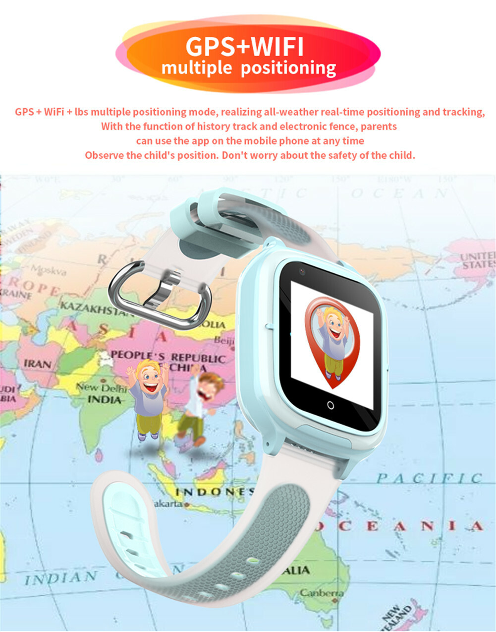 Anti-Lost Kids Smart Watch Camera 4G Phone Watch SOS Call Boys Girls Wristwatch