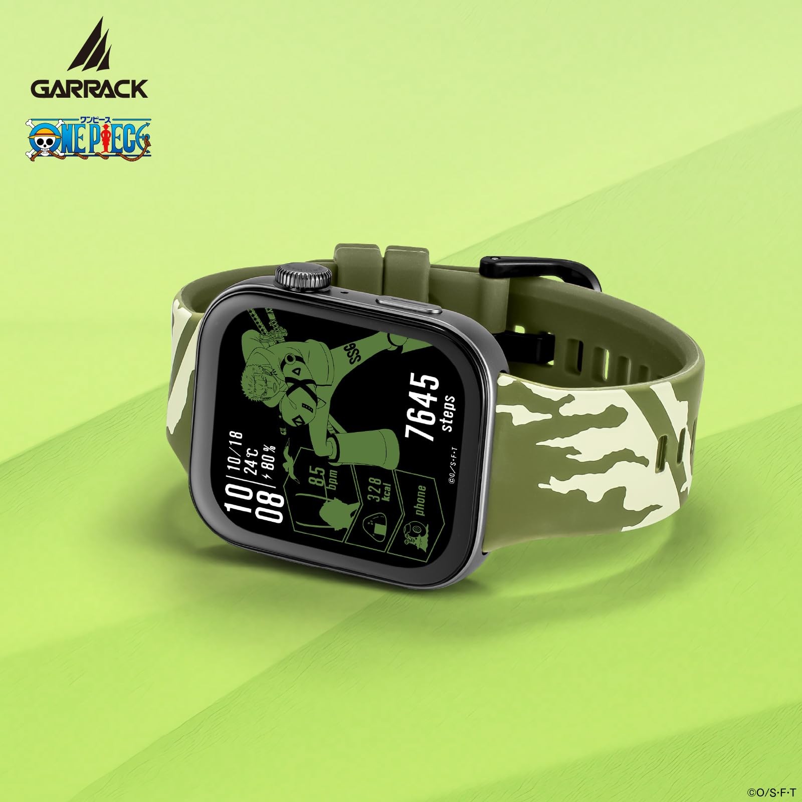 One Piece Zoro Smartwatch AMOLED Green Dial HUC-OP-FT3-Z Garrack 5ATM Watch