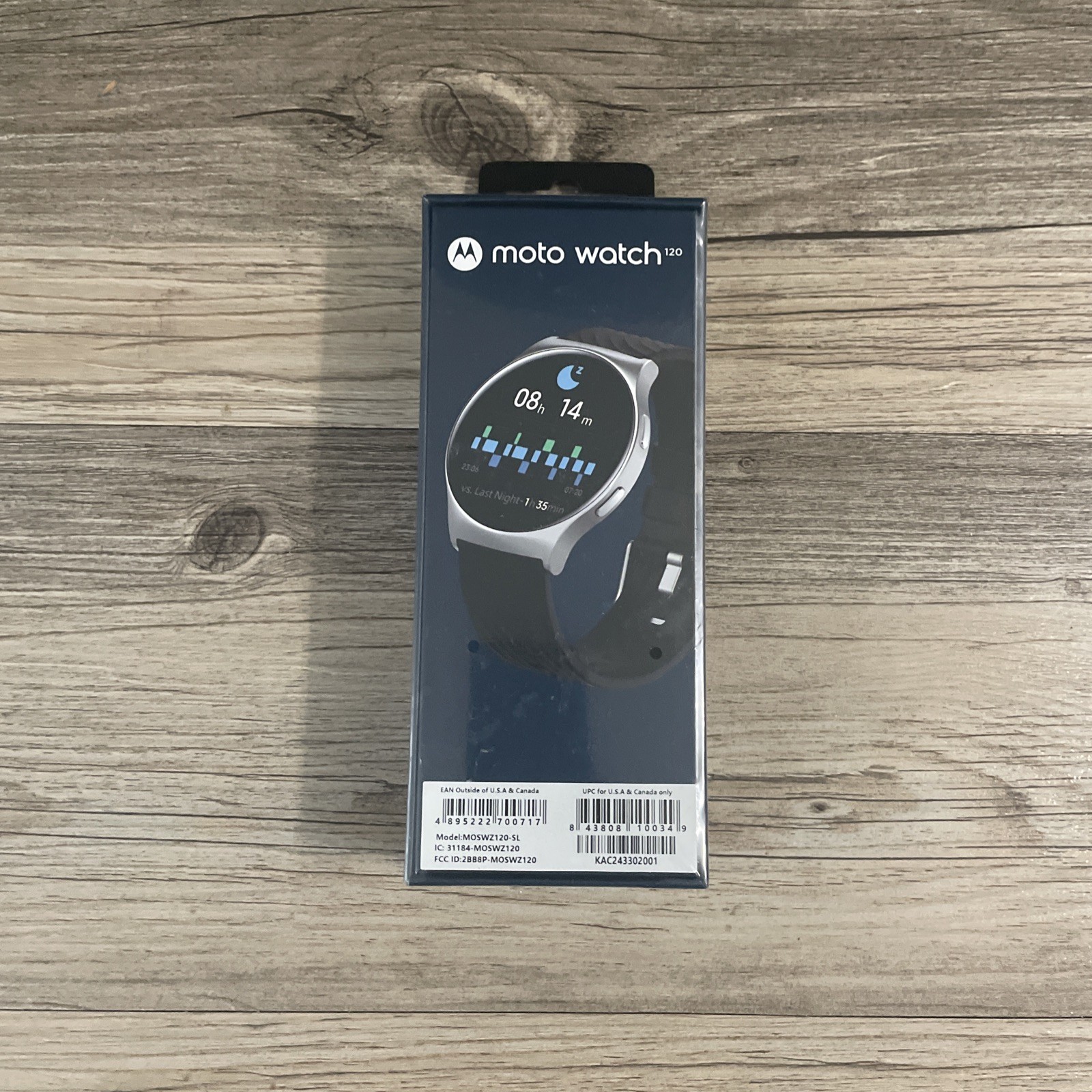Motorola Moto 120 Bluetooth Smartwatch GPS Fitness Tracker (Glacier Silver)