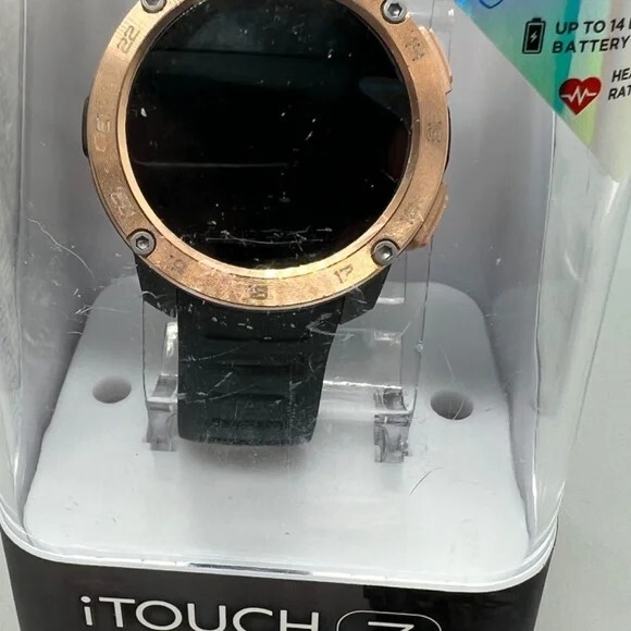iTOUCH EXPLORER 3 SMARTWATCH ROSE GOLD & BLACK SILICONE STRAP 42.7 MM