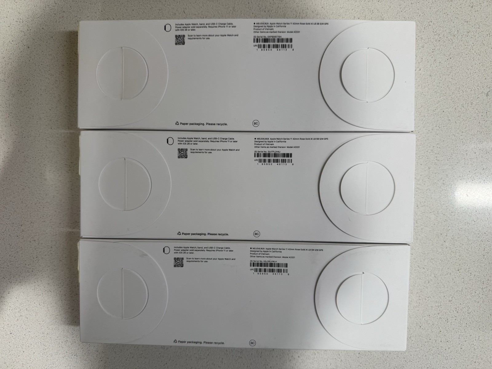 Apple Watch Series 11 42mm GPS Rose Gold with Light Blush Band, New Sealed
