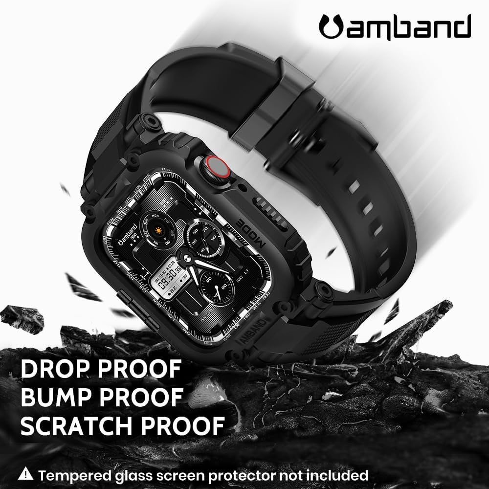 TPU Strap Compatible with Apple Watch 9/8/7/6/5/4 41mm/40mm Military Black