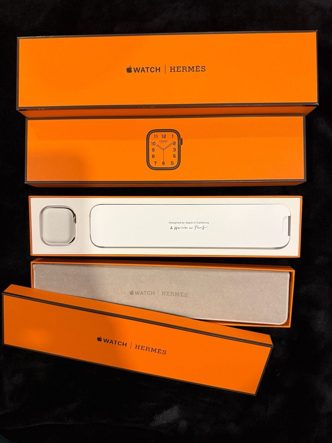 Apple Watch Hermès Series 7 – 41mm Stainless Steel Case with Orange Sport Band