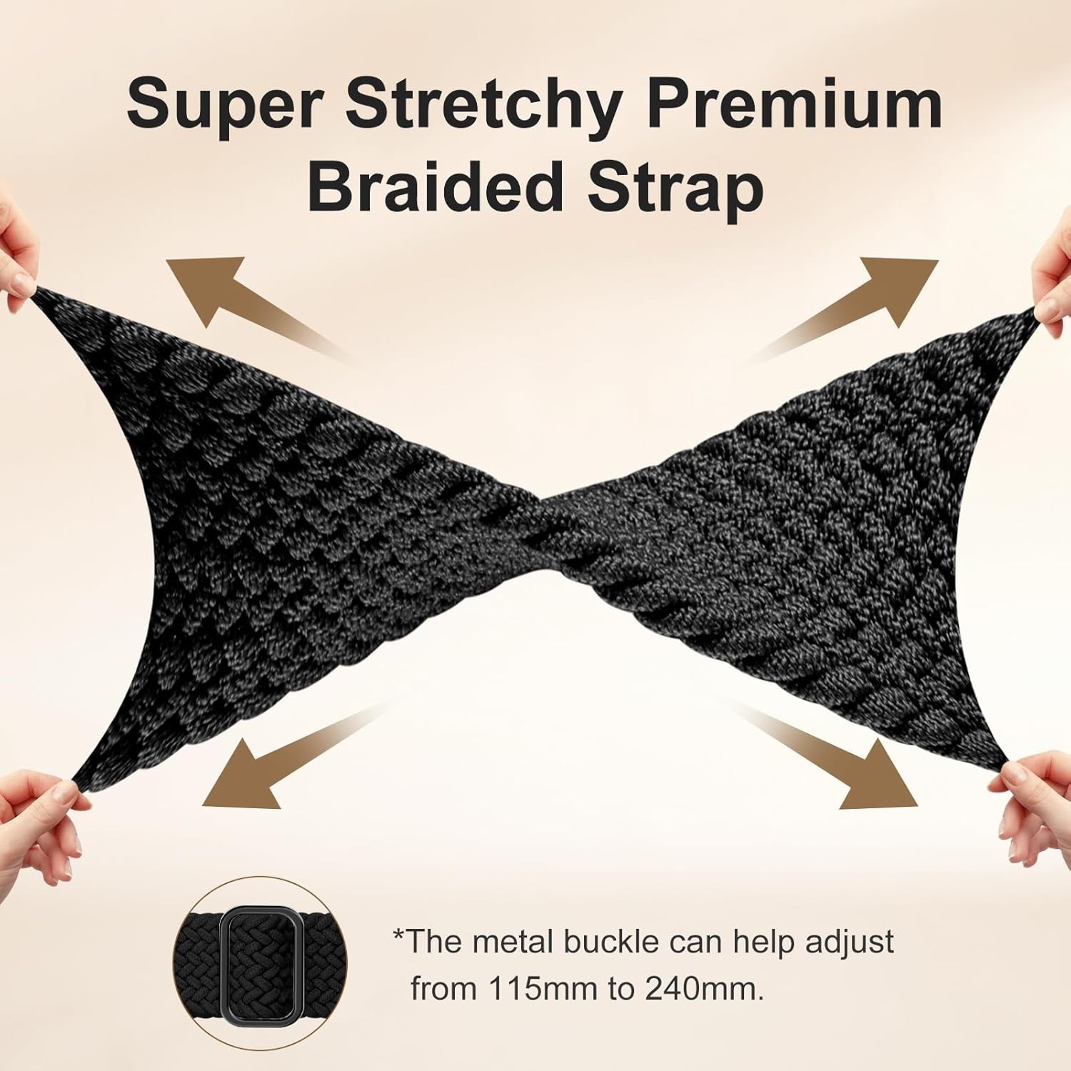 Braided Stretchy Strap Compatible with Fitbit Sense 2 and Versa 3/4