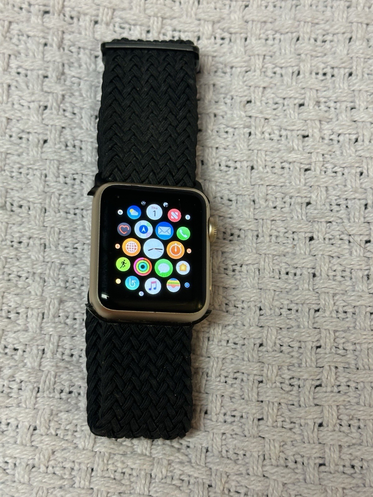 Apple Watch 7000 Series 38mm Space Gray Aluminum Case w/Black Suitiabest Band