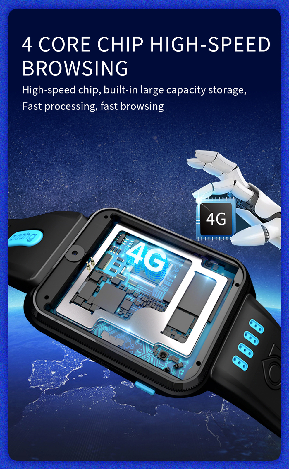 4G WiFi Children Smart Watch Kids Bluetooth Watch SOS Call Anti-Lost Tracker