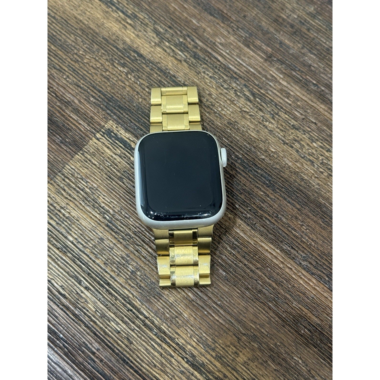 Apple Watch Series 8 GPS 41mm Starlight A2770 Aluminum Smartwatch Gold Link Band