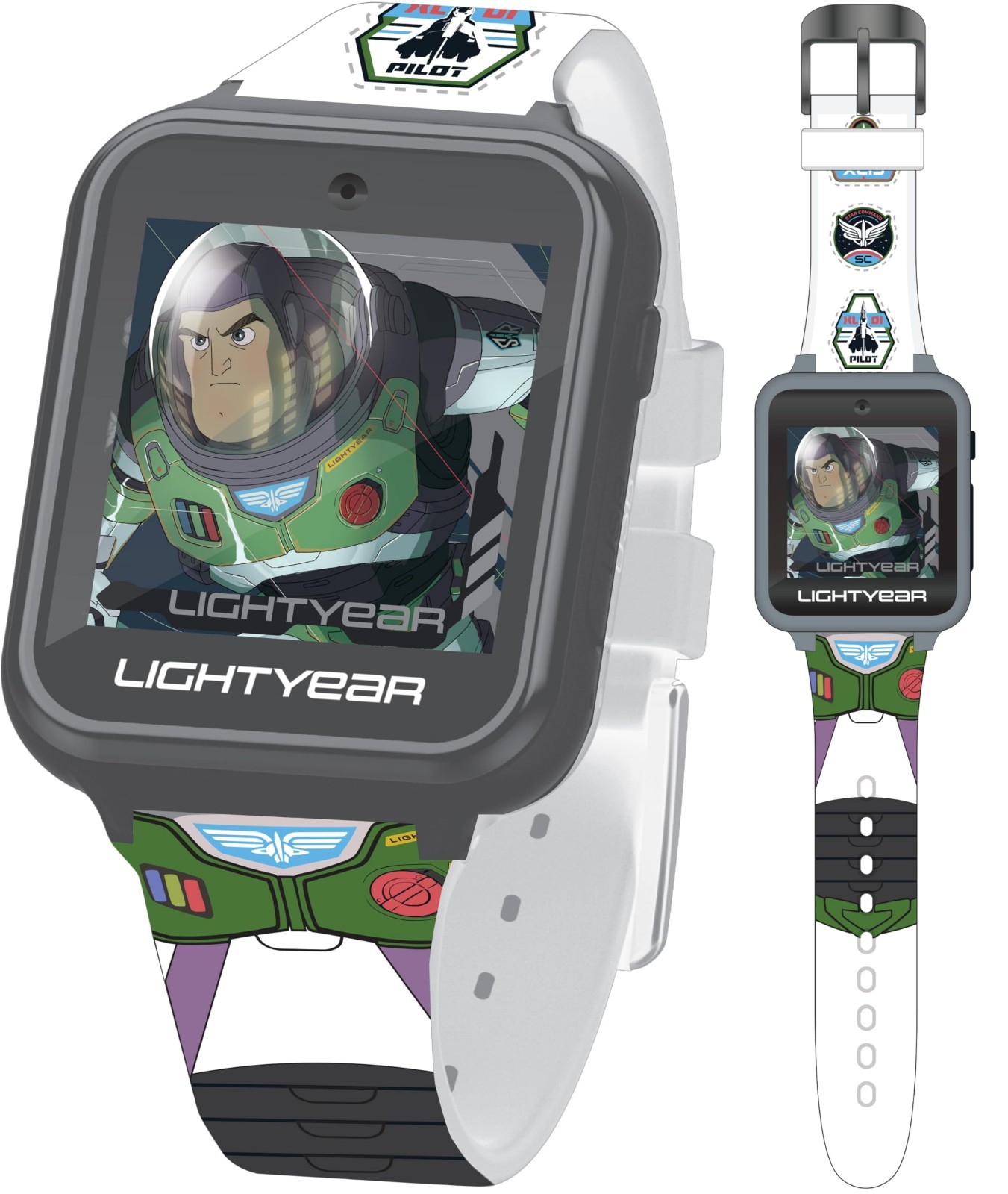 Buzz Lightyear Smartwatch for Kids, Quartz Timepiece, White, Fun Features, Durab