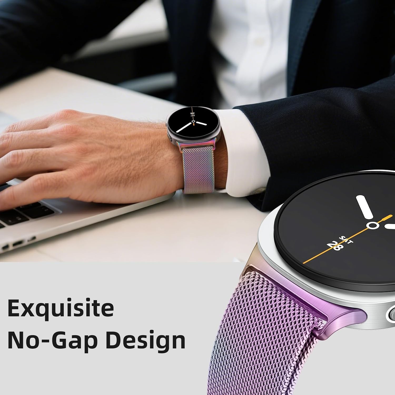 Colorful Soft Stainless Steel Mesh Band for Samsung Galaxy Watch 8 40mm 44mm