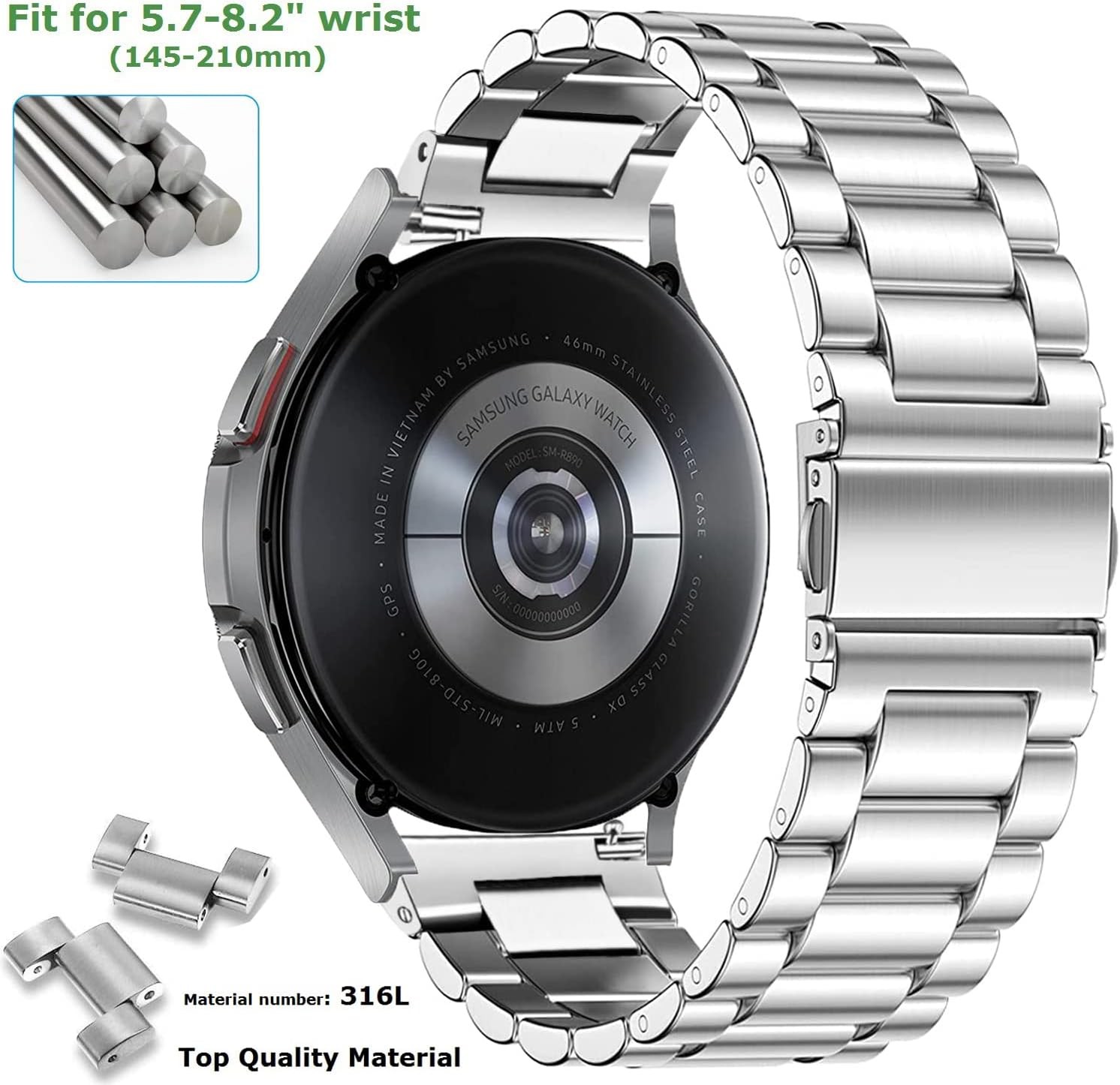 Metal Band Strap for Garmin Vivoactive 4/Venu 2 45mm, Amazfit GTR 4 22mm