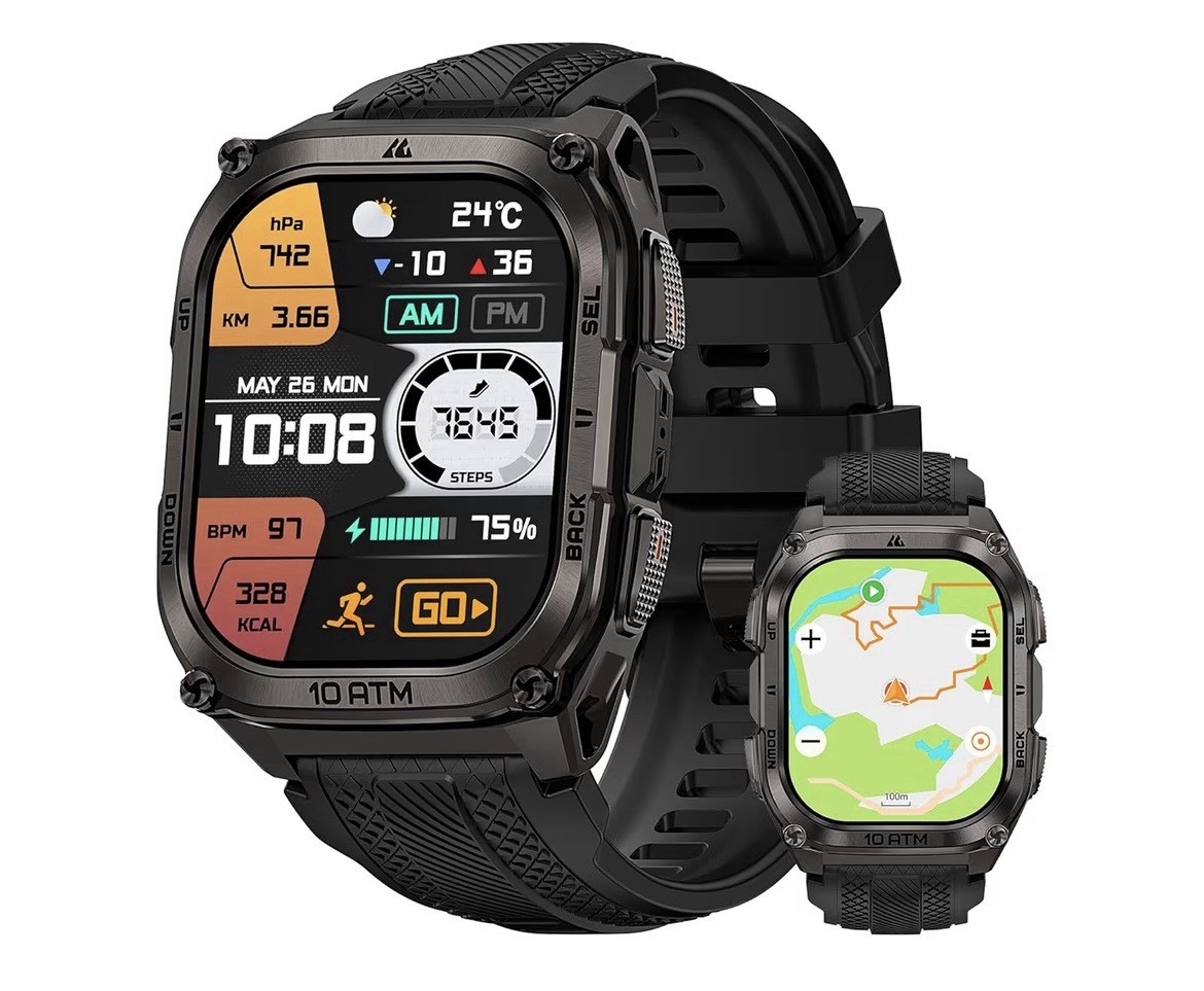 KOSPET Tank M4 Smart Watch, GPS & Offline Maps, 15-Day Battery for Android & iOS