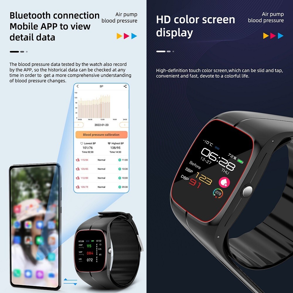 P20 Medical Smart Watch Air Pump Blood Pressure Monitor Heart Rate Detector 2025