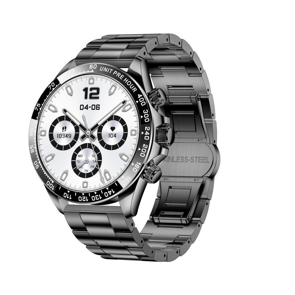 Men Smart Watch 1.43″ AMOLED Screen Bluetooth Call Stainless Steel Luxury Sport