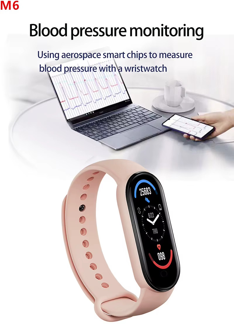 M6 Smart Watch Color Screen Step Counting Multi Sport Fitness Mode Message Remin