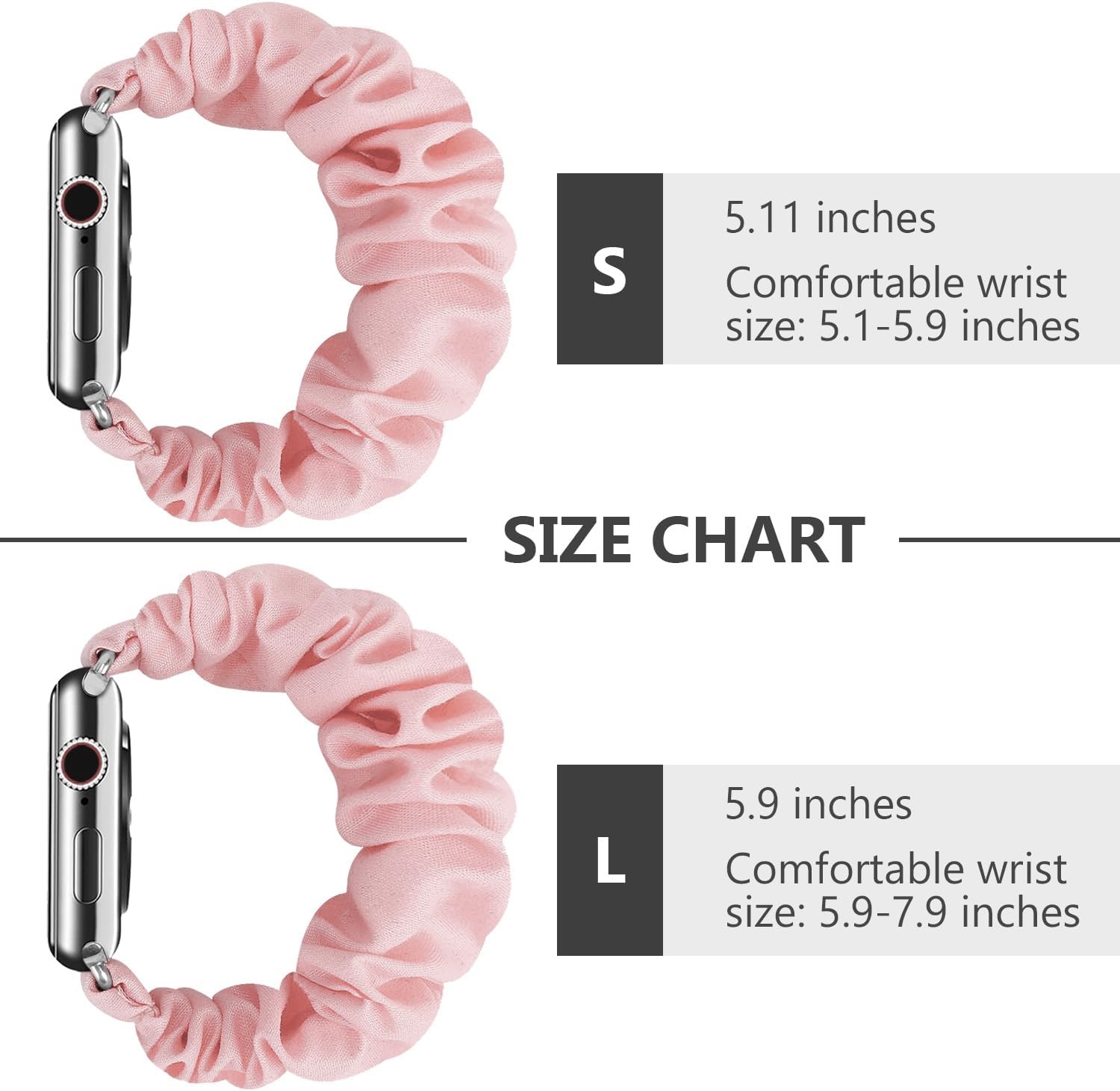 4 Pack Scrunchie Band for Apple Watch Series 1-11 38mm 40mm 41mm 42mm 44mm 45mm