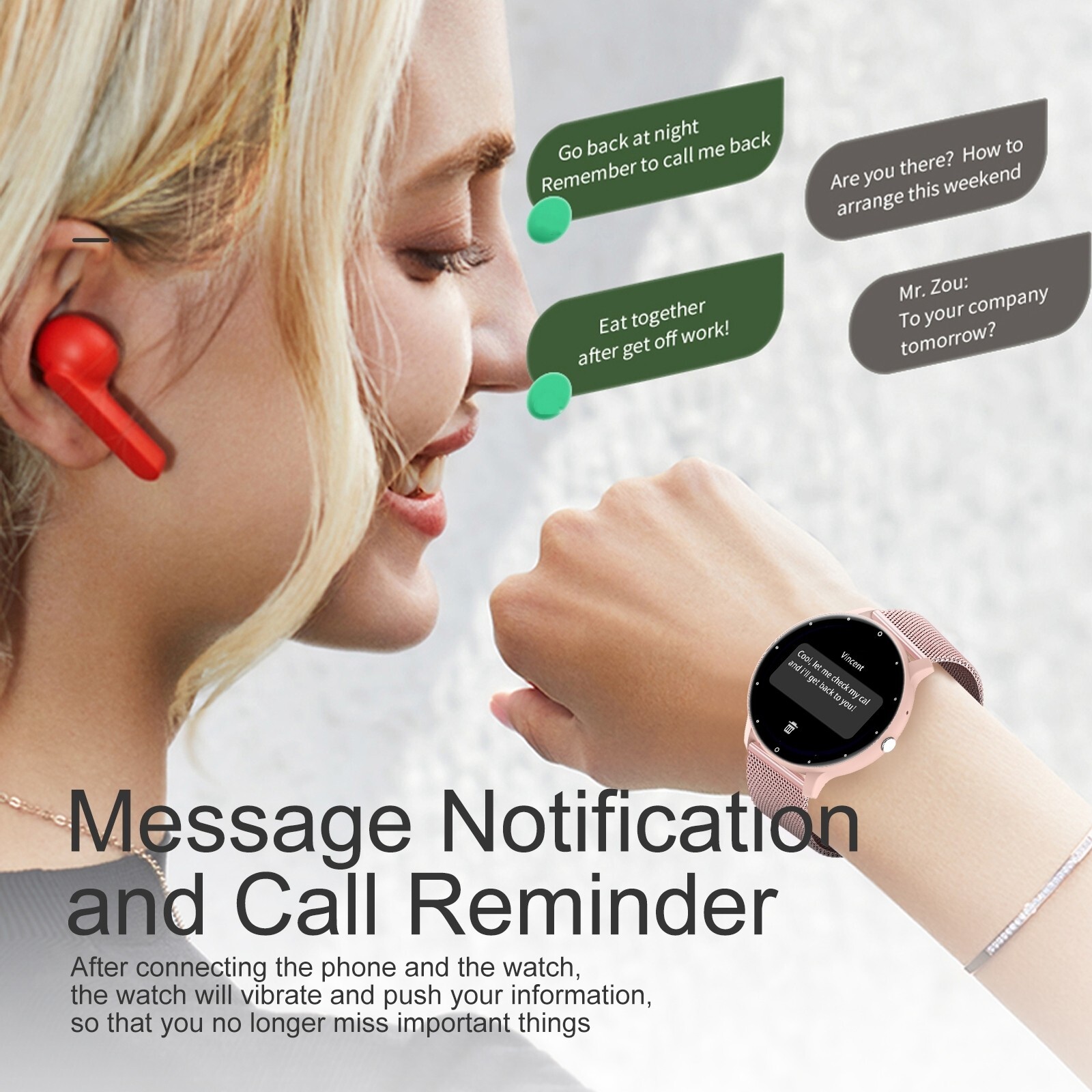 2024 Smart Watch Women Ladies Fitness Heart Rate Waterproof for iPhone Android