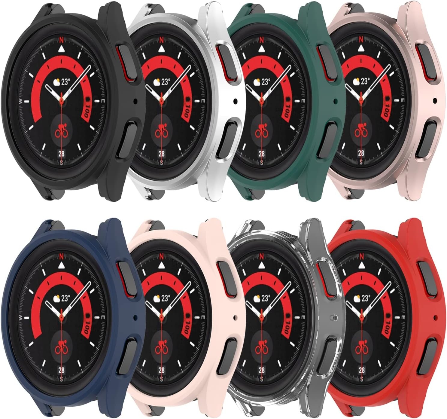 Hard PC Protective Bumper Case for Samsung Galaxy Watch 5 Pro 45mm [NO Screen Pr